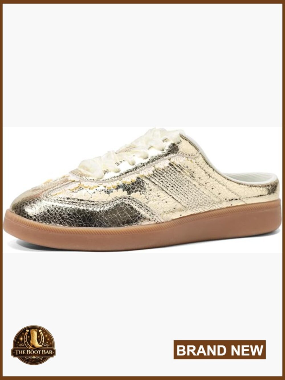 Women's Slip-On Backless Sneaker Mules Lace-Up Retro Casual Shoes